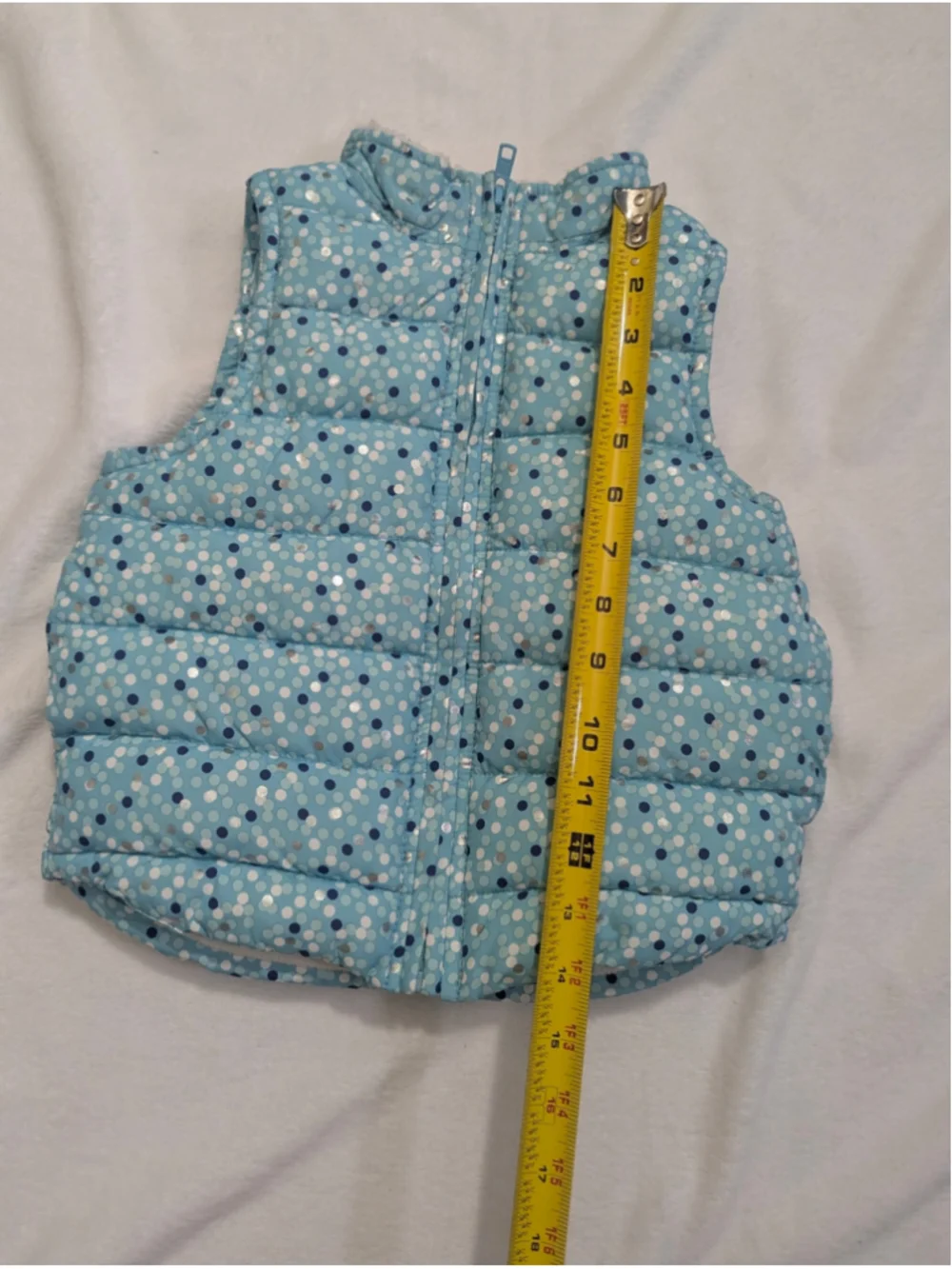 Gymboree Polka Dot Puffer Vest Blue White Size XS